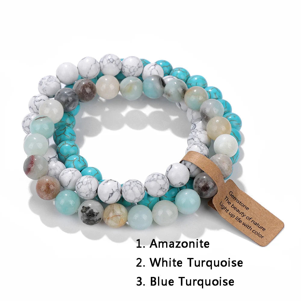 Elegant Opal Trio Necklace | Natural Stone Jewelry for Timeless Style