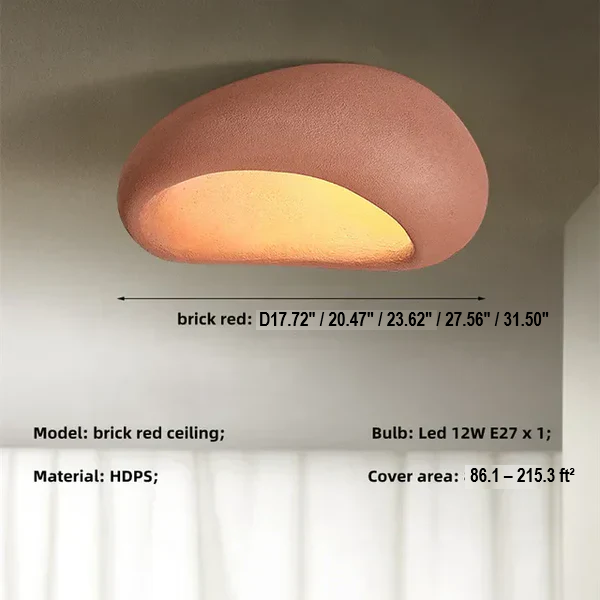 SereneAura Natural Wabi Sabi Ceiling Lamp | Rustic Elegance for Tranquil Spaces