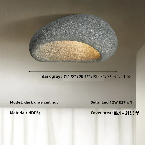 SereneAura Natural Wabi Sabi Ceiling Lamp | Rustic Elegance for Tranquil Spaces