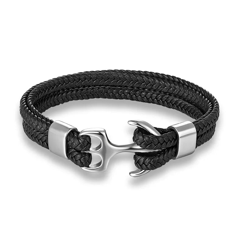 Men's Nautical Anchor Leather Bracelet | Stylish Maritime-Inspired Jewelry for Him