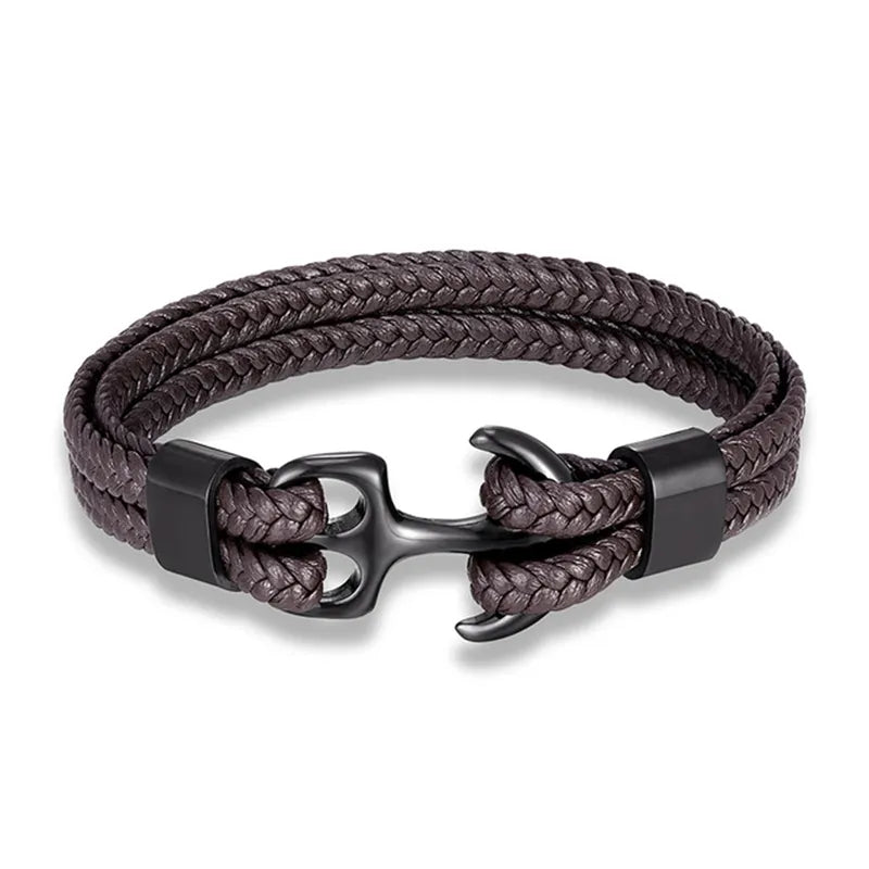 Men's Nautical Anchor Leather Bracelet | Stylish Maritime-Inspired Jewelry for Him