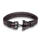 Men's Nautical Anchor Leather Bracelet | Stylish Maritime-Inspired Jewelry for Him
