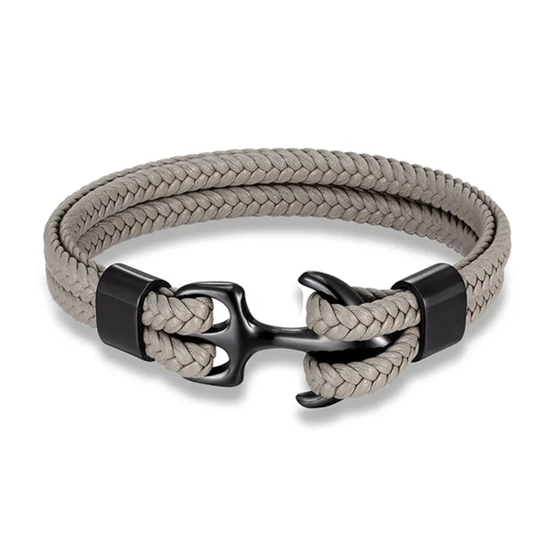 Men's Nautical Anchor Leather Bracelet | Stylish Maritime-Inspired Jewelry for Him