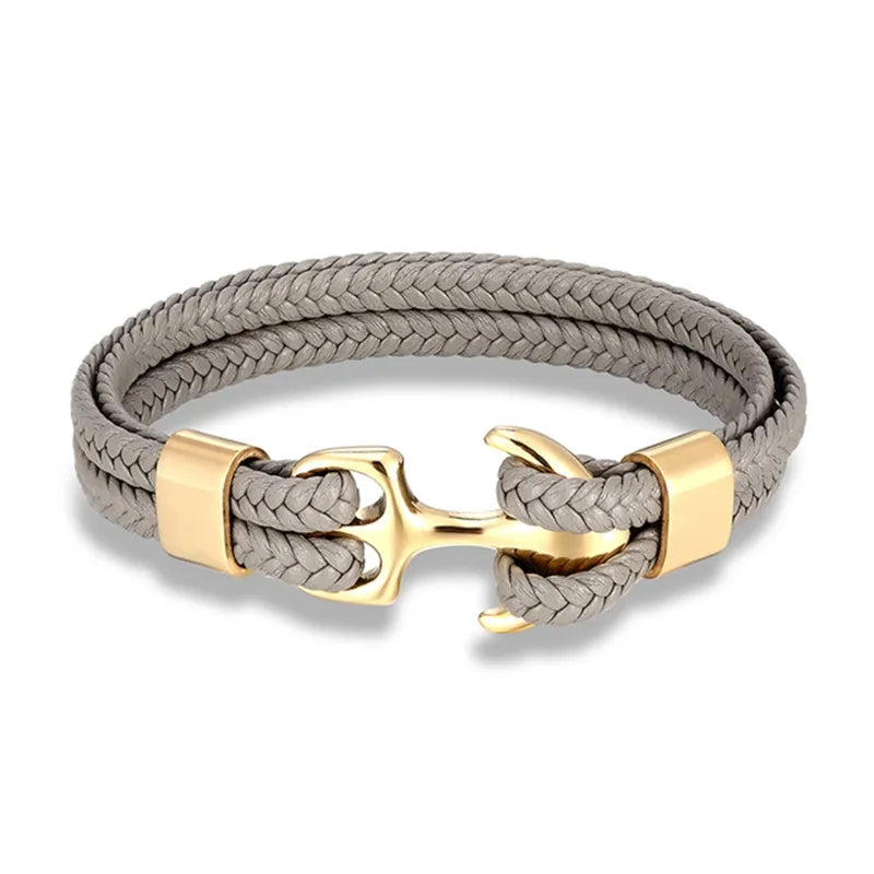 Men's Nautical Anchor Leather Bracelet | Stylish Maritime-Inspired Jewelry for Him