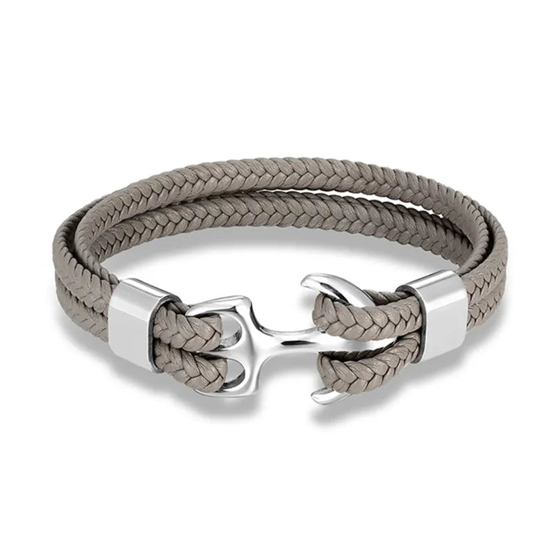 Men's Nautical Anchor Leather Bracelet | Stylish Maritime-Inspired Jewelry for Him