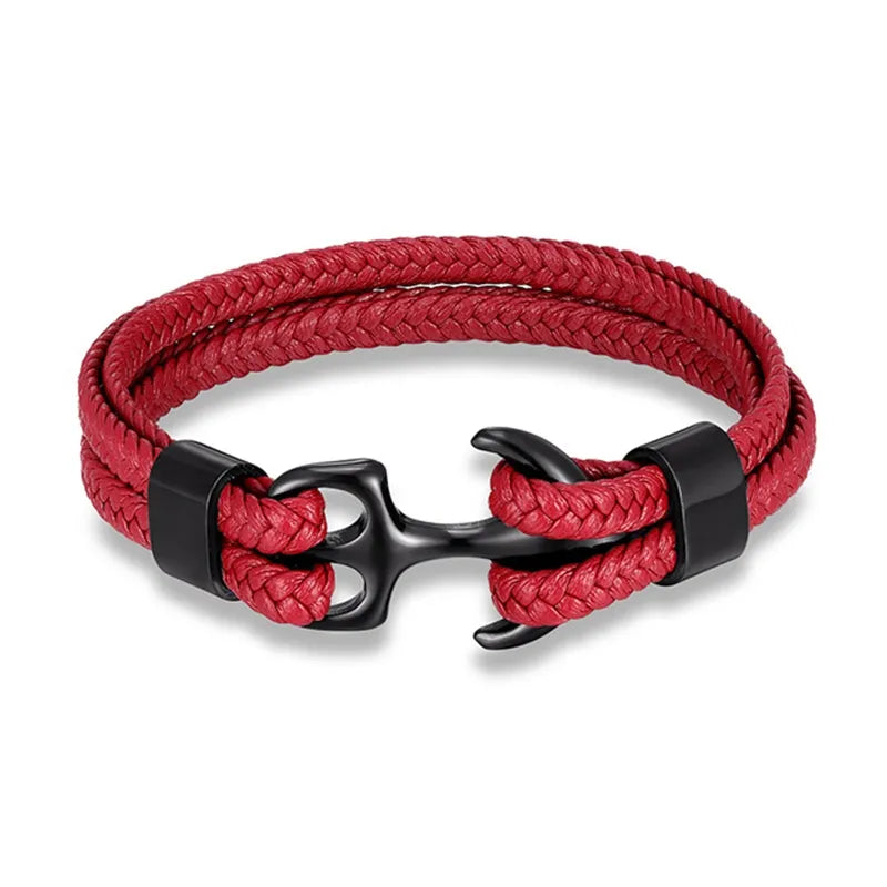 Men's Nautical Anchor Leather Bracelet | Stylish Maritime-Inspired Jewelry for Him