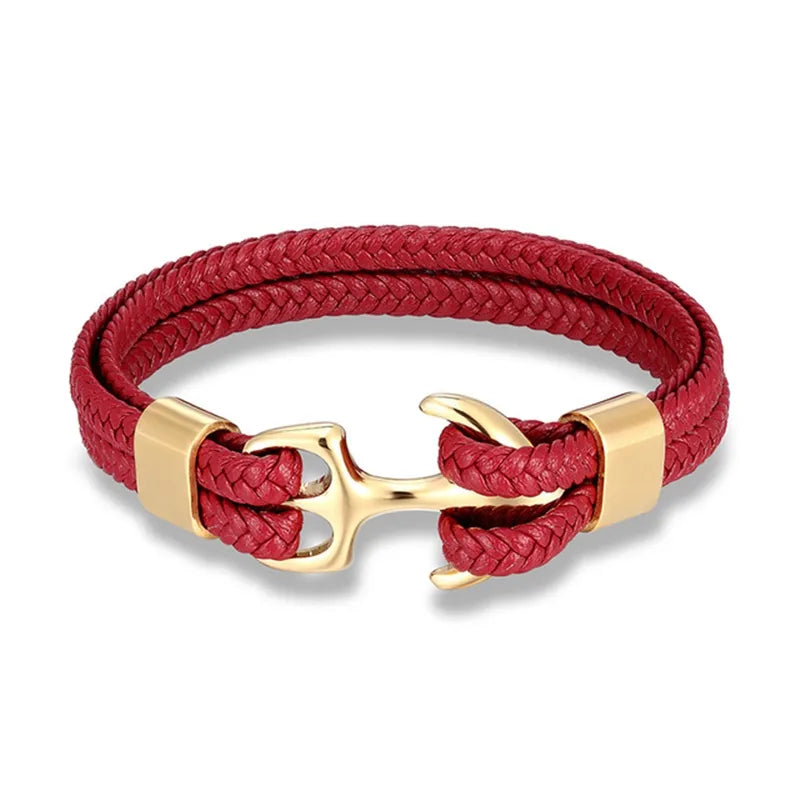 Men's Nautical Anchor Leather Bracelet | Stylish Maritime-Inspired Jewelry for Him