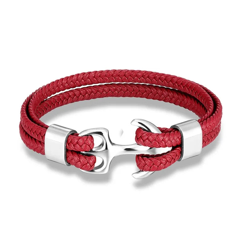 Men's Nautical Anchor Leather Bracelet | Stylish Maritime-Inspired Jewelry for Him