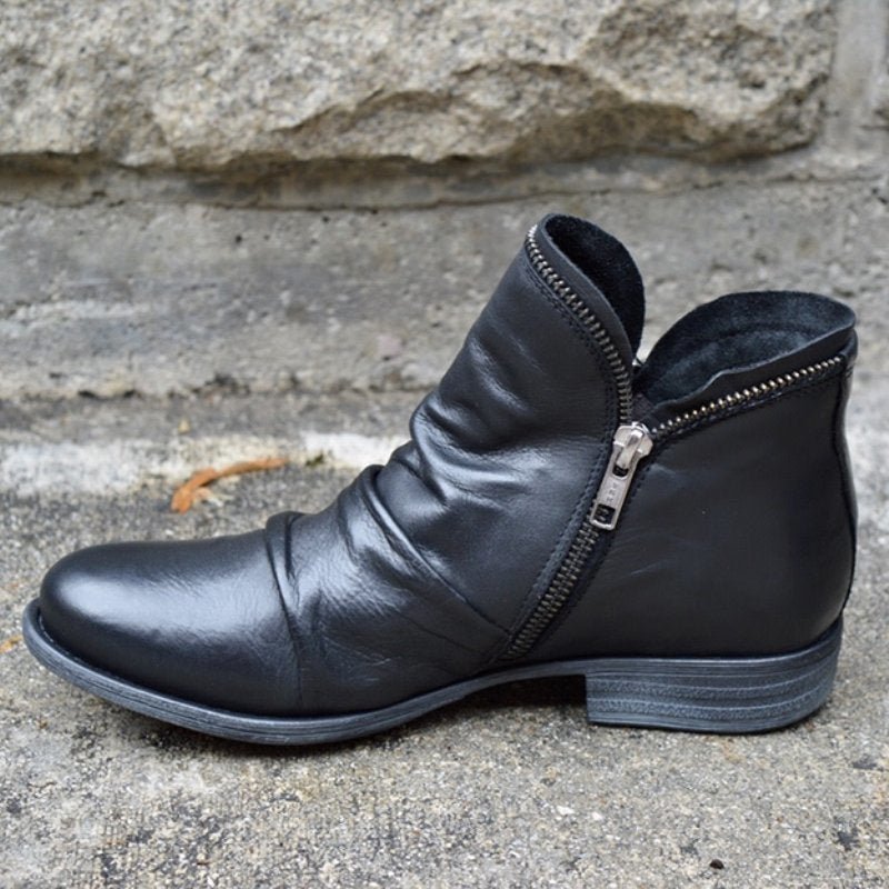 Cozy Ruched Ankle Boots for Women - Stylish & Comfortable Footwear for Fall & Winter
