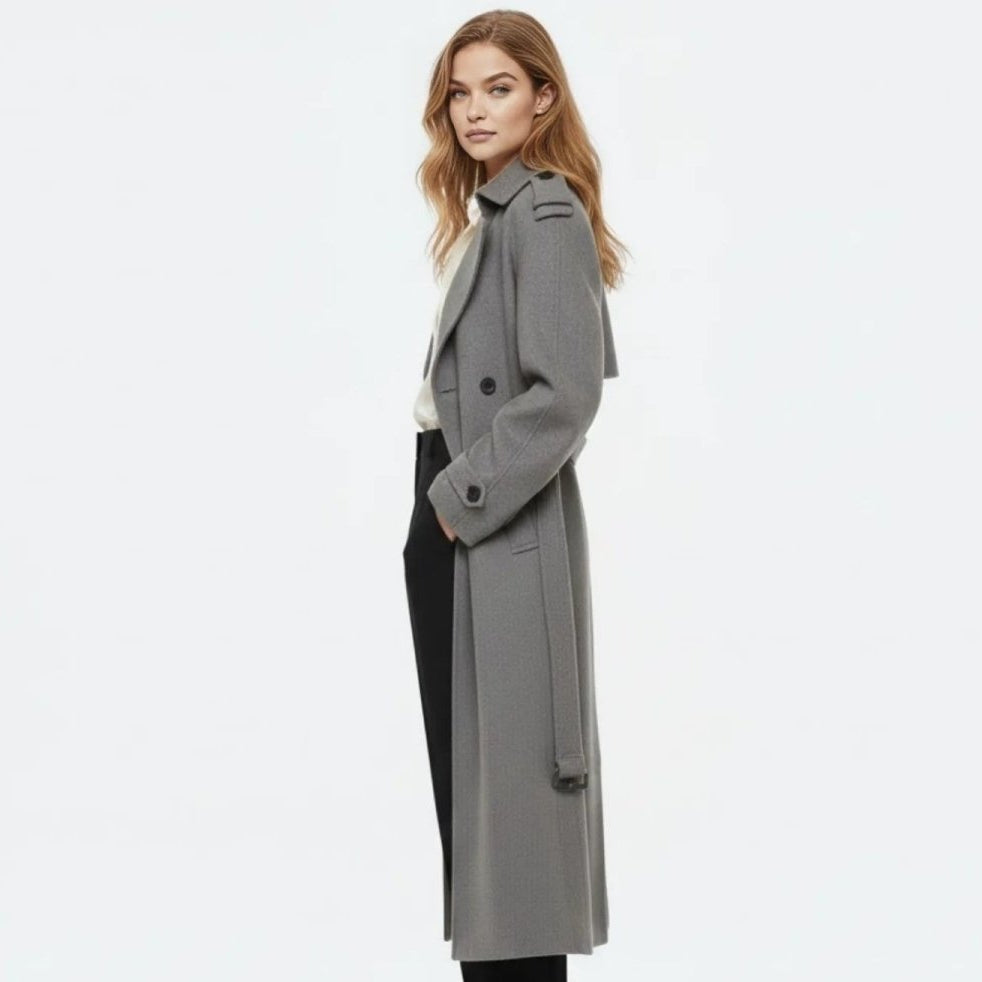 Women's belted trench coat, view 4