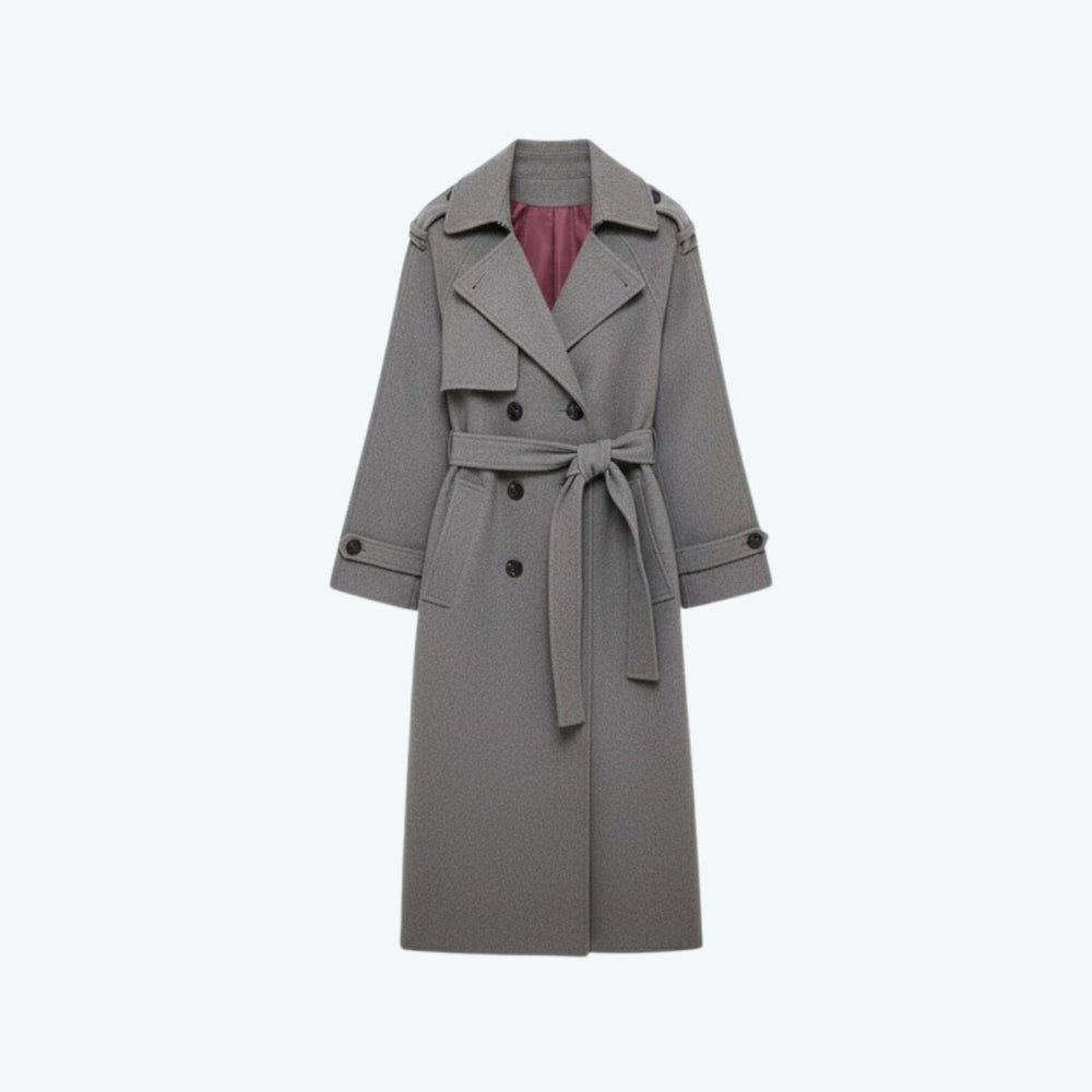 Women's belted trench coat, view 6