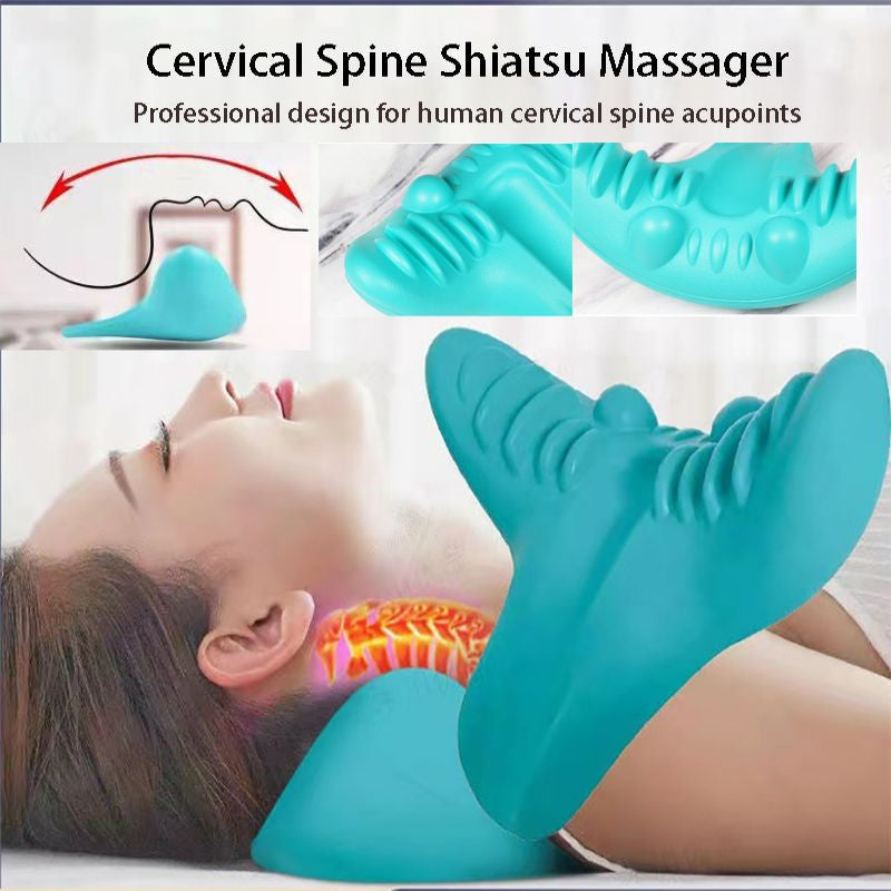 Neck and Shoulder Stretcher - Cervical Traction Massage Cushion for Spinal Alignment & Pain Relief