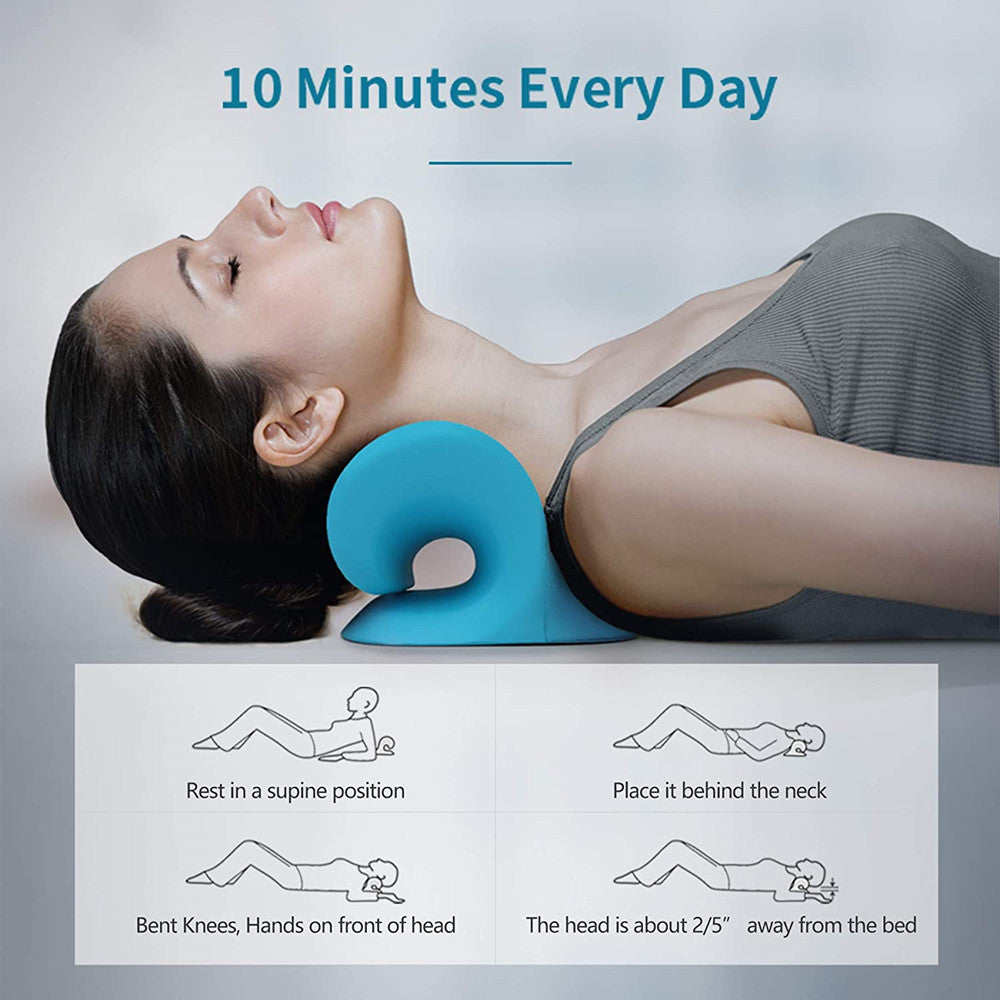 Neck and Shoulder Stretcher - Cervical Traction Massage Cushion for Spinal Alignment & Pain Relief