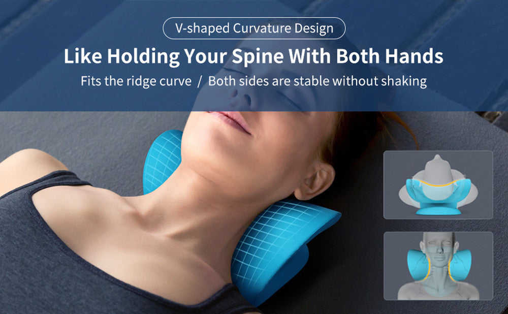 Neck and Shoulder Stretcher - Cervical Traction Massage Cushion for Spinal Alignment & Pain Relief