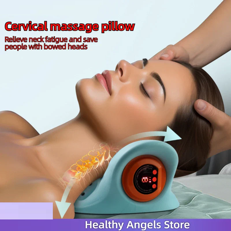Neck and Shoulder Stretcher - Cervical Traction Massage Cushion for Spinal Alignment & Pain Relief