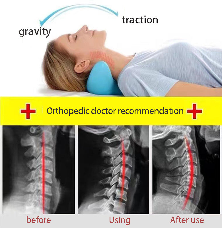 Neck and Shoulder Stretcher - Cervical Traction Massage Cushion for Spinal Alignment & Pain Relief