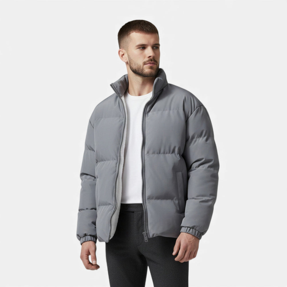 Men's quilted puffer jacket, view 2