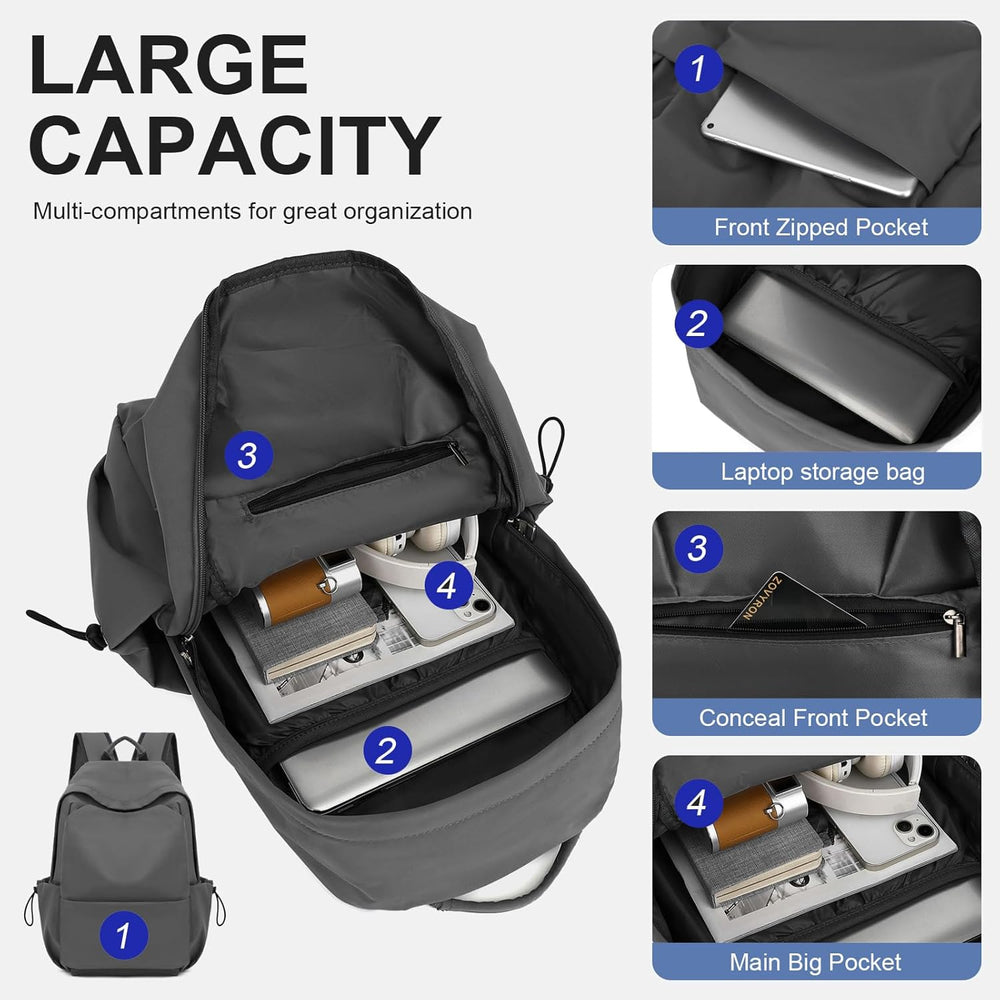 Lightweight Water-Resistant Laptop & Travel Backpack with Organized Compartments - Perfect for Commuting & Adventure