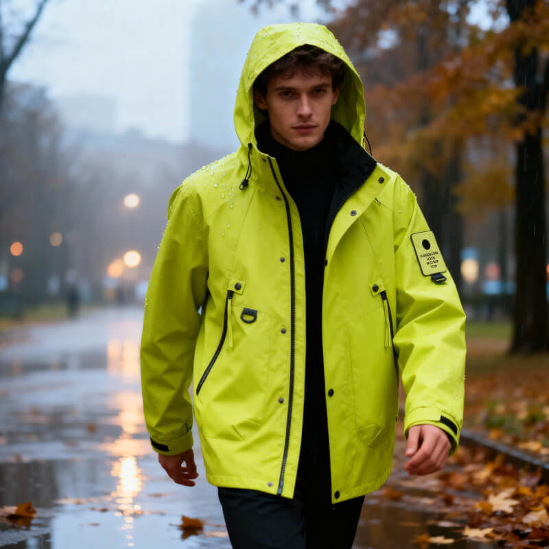 Men's hooded coat, view 1