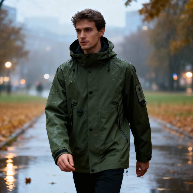 Men's hooded coat, view 3