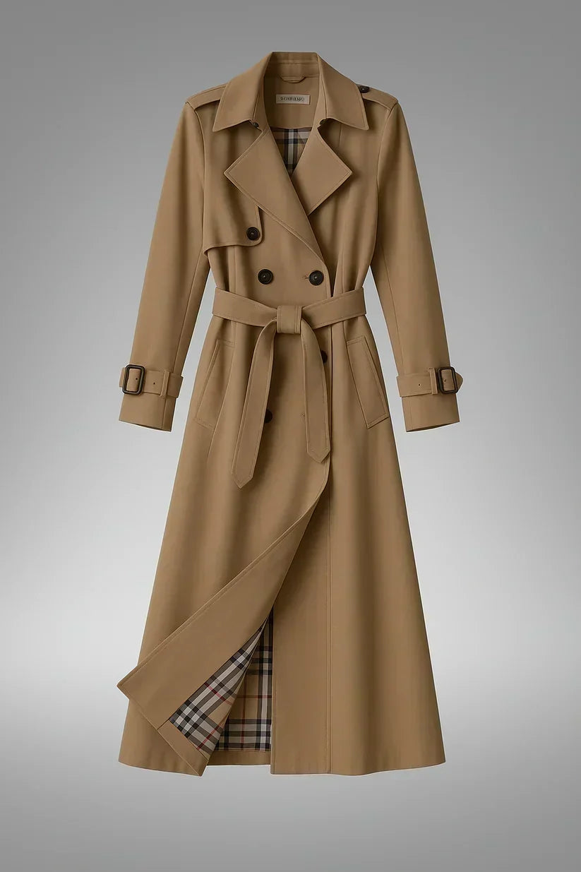 Women's belted trench coat, view 4