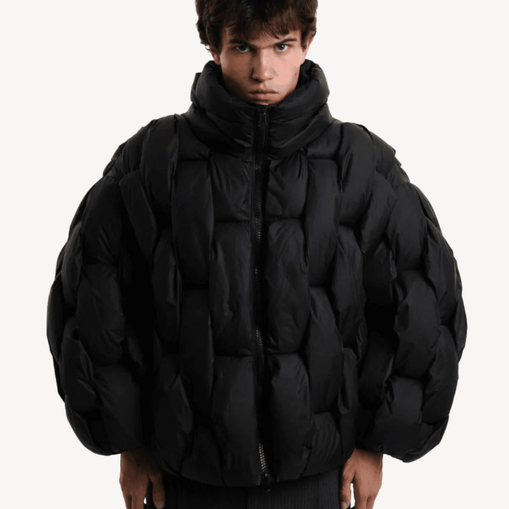 Women's zip-up puffer jacket, view 2