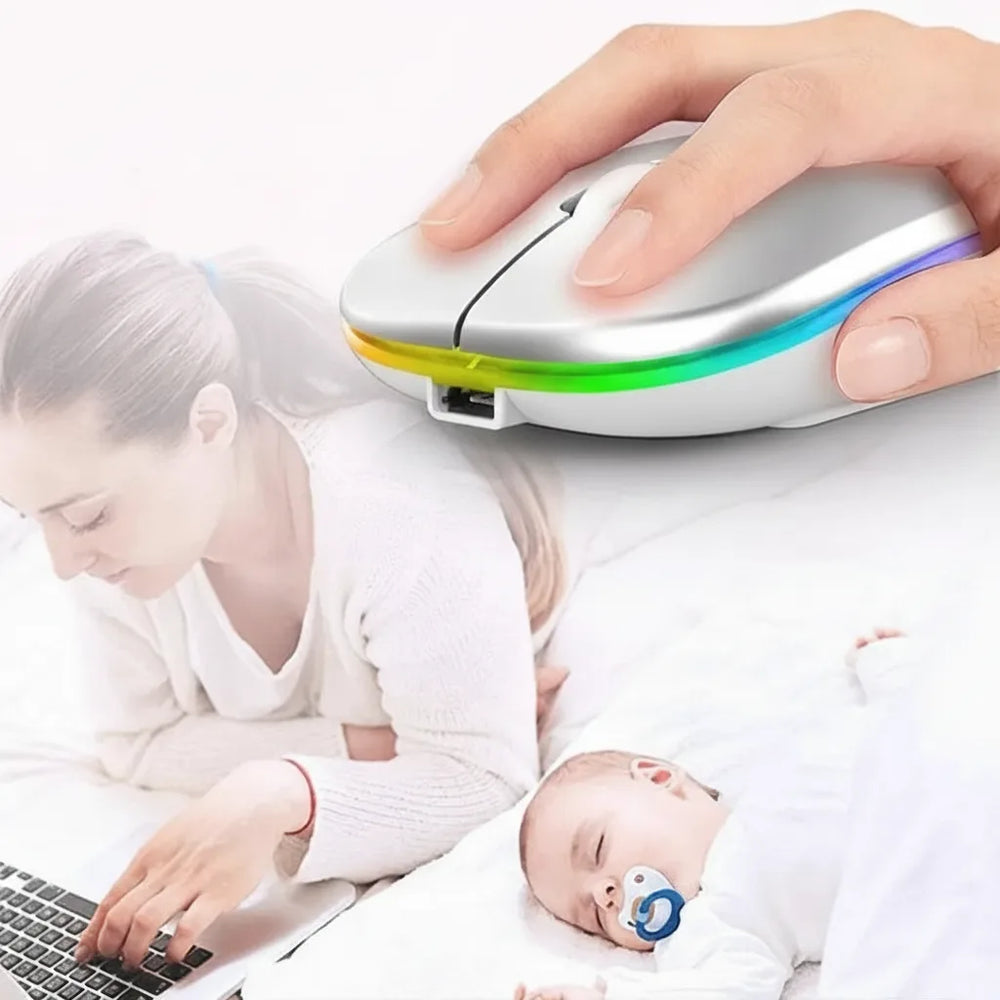 Enhanced Product Title: "Kabellose RGB-LED-Maus – Akku-betrieben, keine Batterien erforderlich" 

This title emphasizes key features and improves clarity for better visibility in Google Shopping.