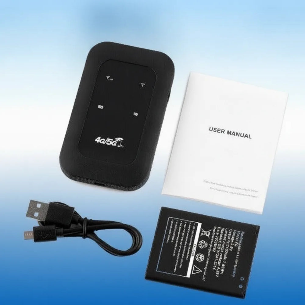 Mobile 4G/5G Wi-Fi Hotspot – Portable Router, 10-Device Support & SIM Slot