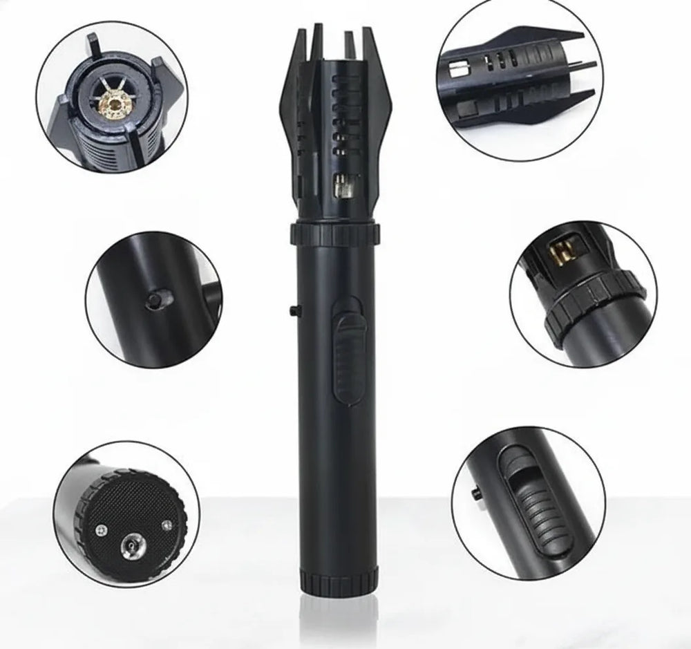 Windproof Jet Flame Gas Lighter – Refillable, 360° Nozzle, Metal Body