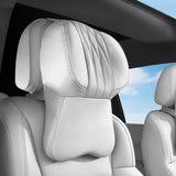Car Headrest Neck Pillow – Memory Foam, Leather Cover, 42×26cm