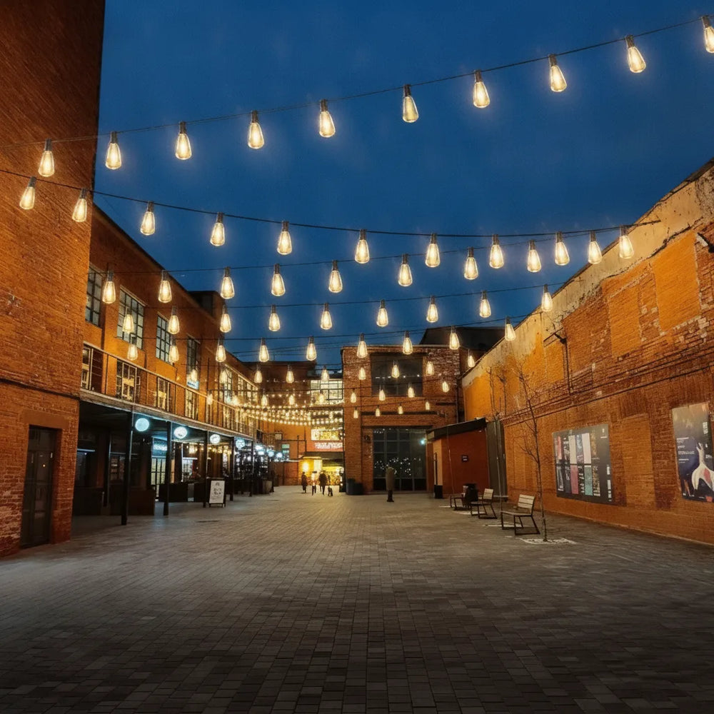 Outdoor LED String Lights – IP44 Waterproof, Edison Bulbs, 2200K Warm White, 15m & 30m