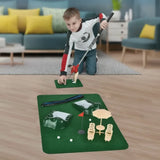 Indoor Golf Putting Set – 5 Clubs, 12 Balls & Putting Mat with Hazards