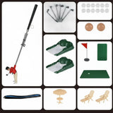 Indoor Golf Putting Set – 5 Clubs, 12 Balls & Putting Mat with Hazards