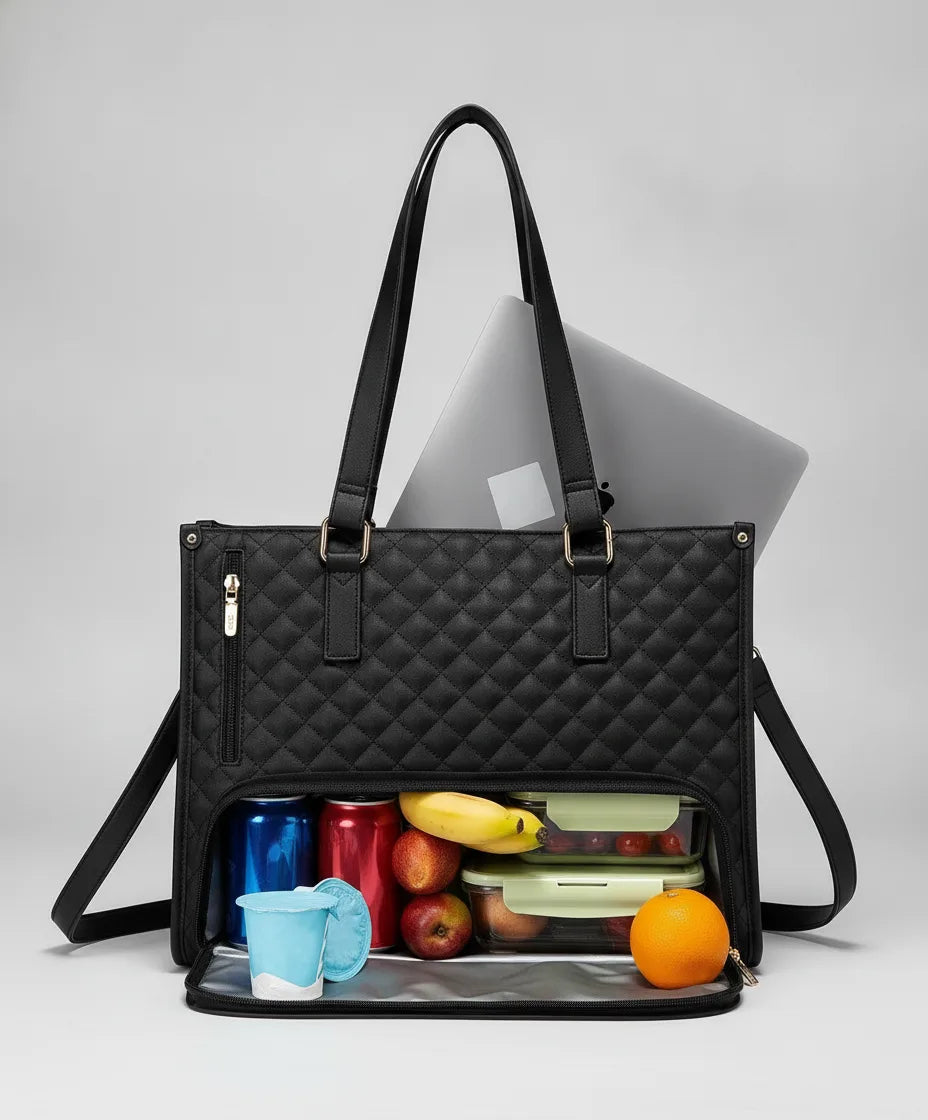 Insulated Cooler Lunch Bag – 15-Inch Laptop Compartment, Leakproof & Oxford Fabric