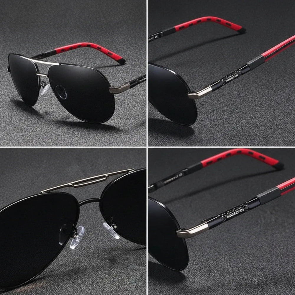 Men's Vintage Polarized Sunglasses – UV400 Protection, Aluminum Frame & 5 Colors