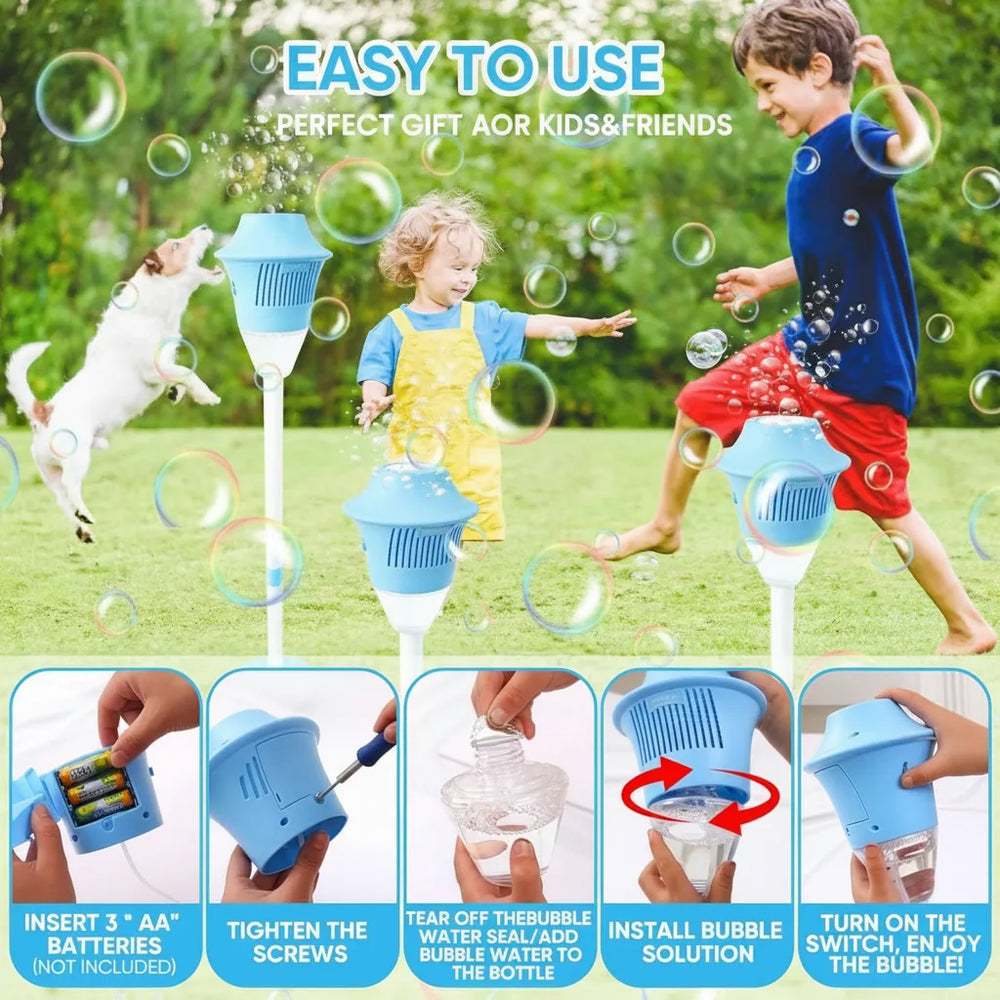 Bubble Machine with Stand – 20,000/Min, Height-Adjustable & USB Powered