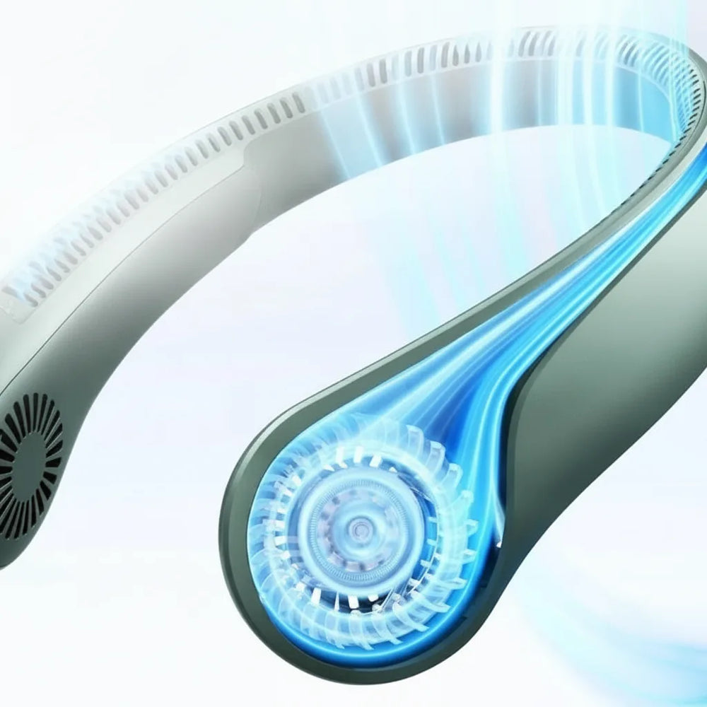Portable Bladeless Neck Fan – Hands-Free, USB Rechargeable & Under 36dB Quiet