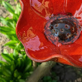 Vogeltränke aus Metall – Mohnblüten-Design für Garten & Balkon
