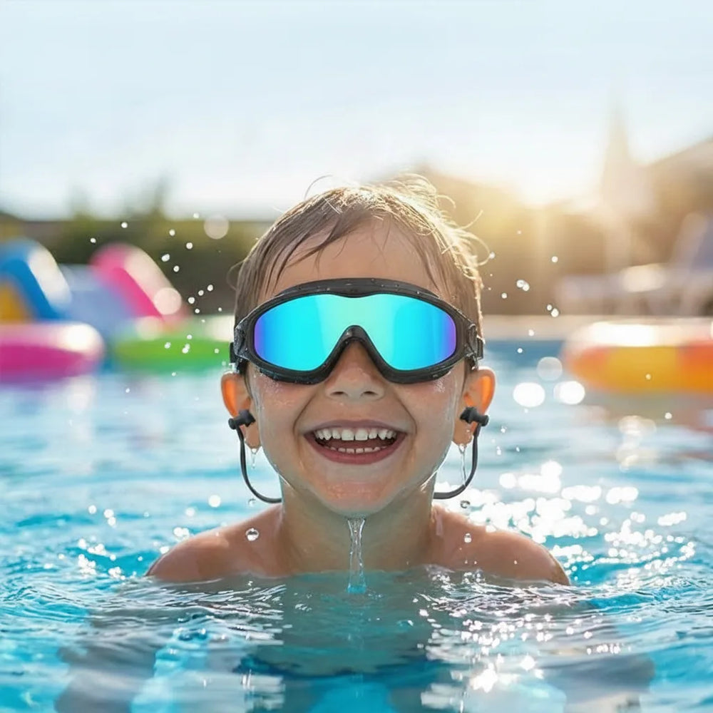 Kids Swimming Goggles – 2-Pack, Anti-Fog, UV Protection & Ear Plugs