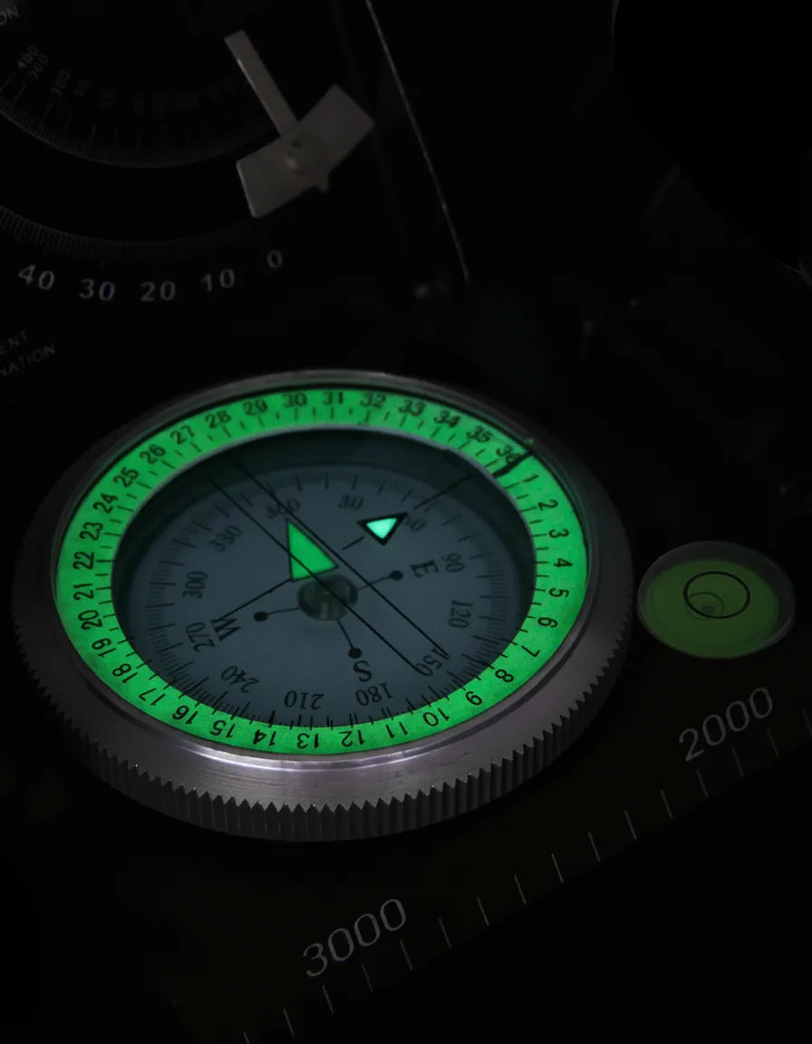 Military Navigation Compass – Clinometer, Luminous & Waterproof Aluminum
