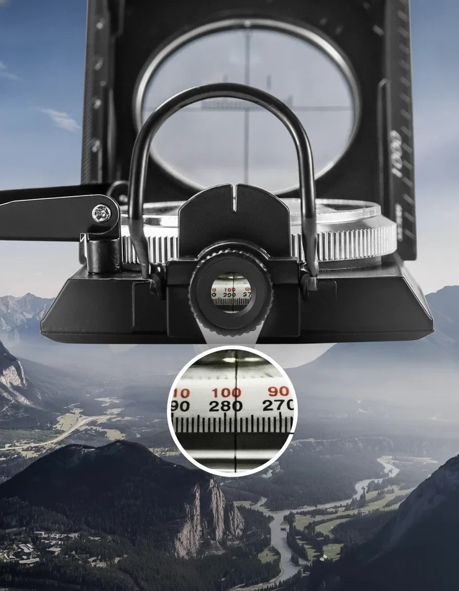 Military Navigation Compass – Clinometer, Luminous & Waterproof Aluminum