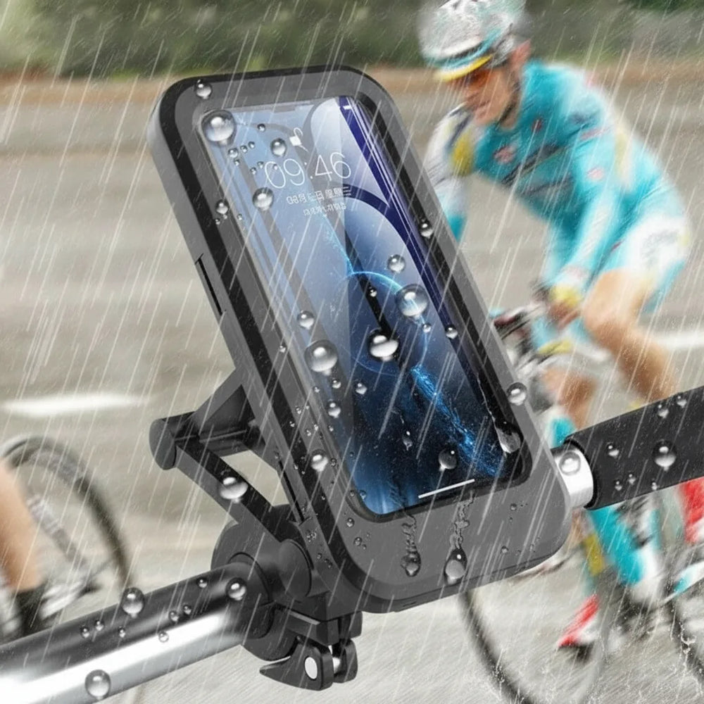 Waterproof Bike Phone Mount – 15W Wireless Charging, 5000mAh, Fits 4.5–6.8 Inch Phones