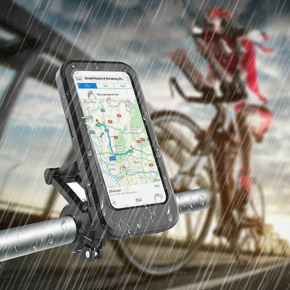 Waterproof Bike Phone Mount – 15W Wireless Charging, 5000mAh, Fits 4.5–6.8 Inch Phones