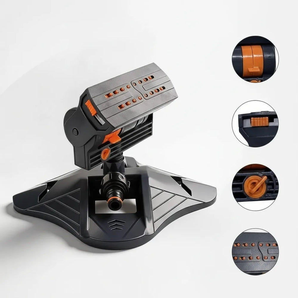 Oscillating Lawn Sprinkler – 16 Turbo Nozzles, 280m² Coverage & 4 Spray Modes