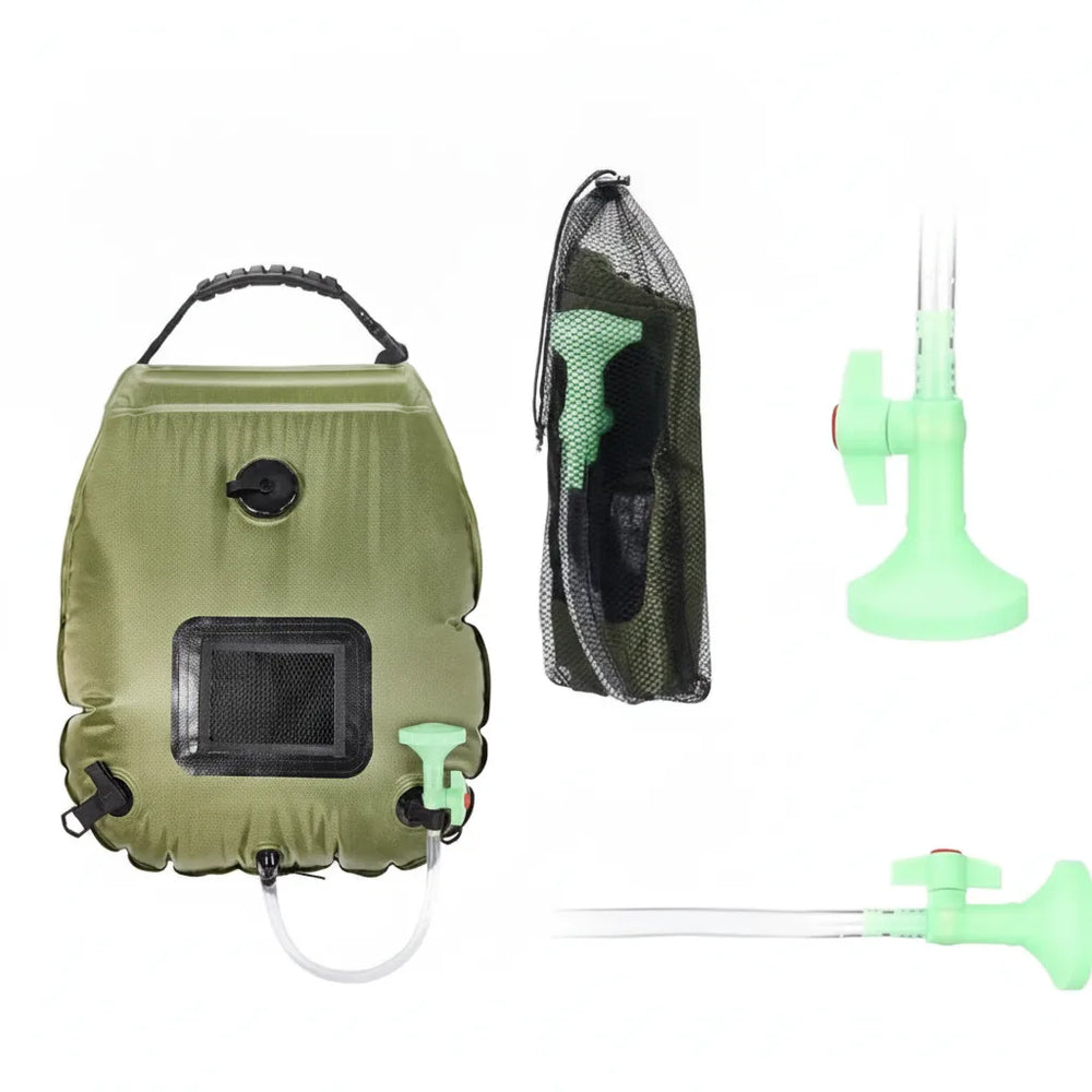 Solar Camping Shower Bag – 20L, Heats to 45°C & Foldable PVC