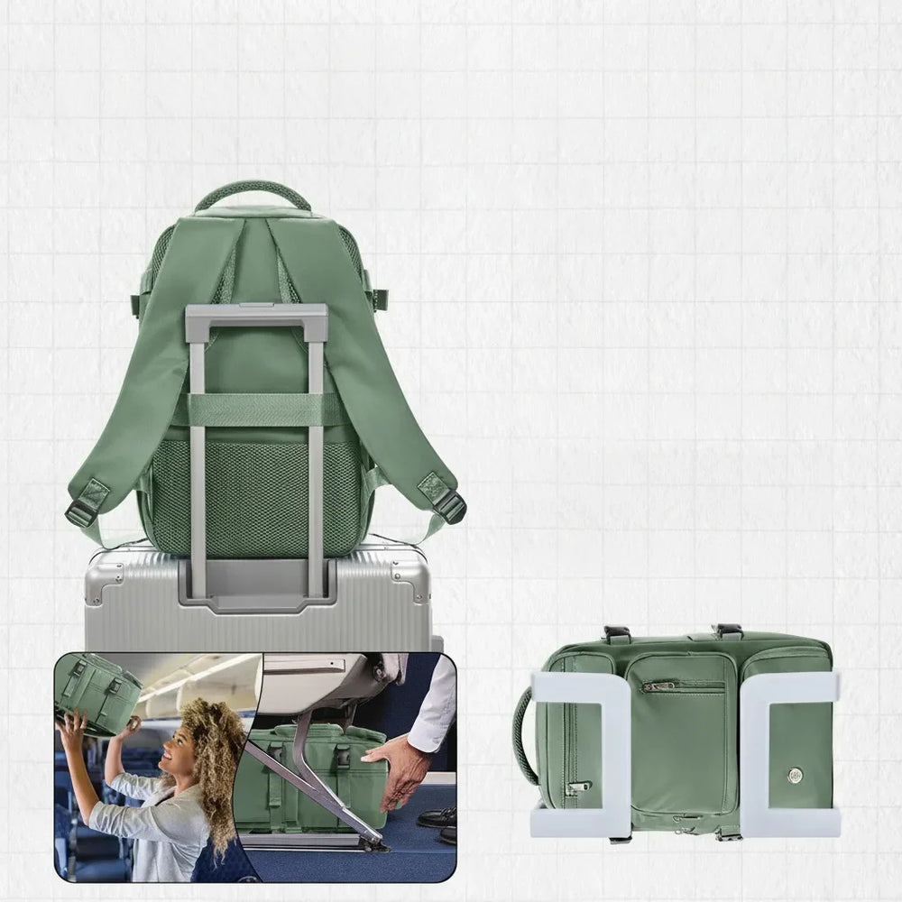 Carry-On Travel Backpack – 40×20×25cm, Padded Laptop Compartment & Shoe Pocket