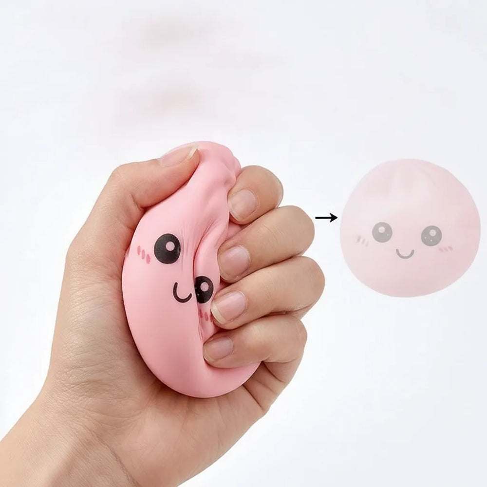 Baozi Dumpling Squeeze Toy – Soft Squishy, Steamer Basket Case & 10 Colors