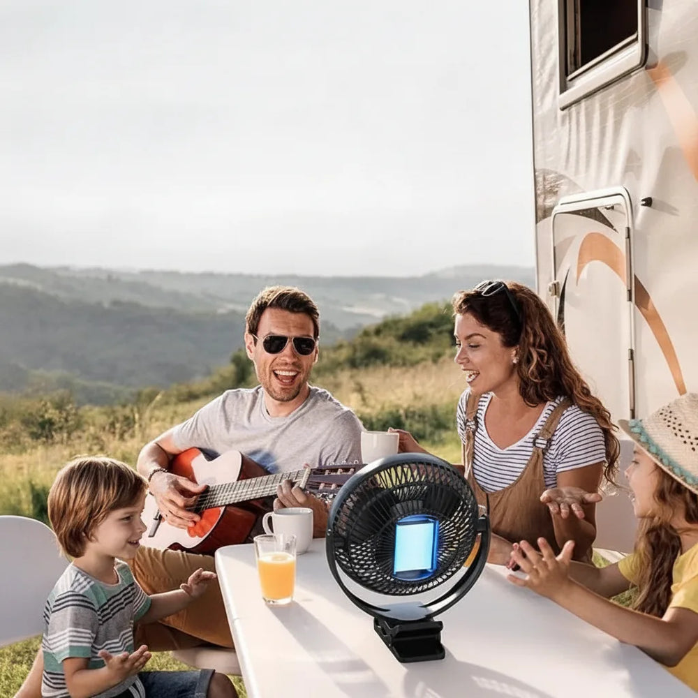 Cordless Clip-On Fan – 10000 mAh Battery, 20 cm Blades & USB-C Rechargeable