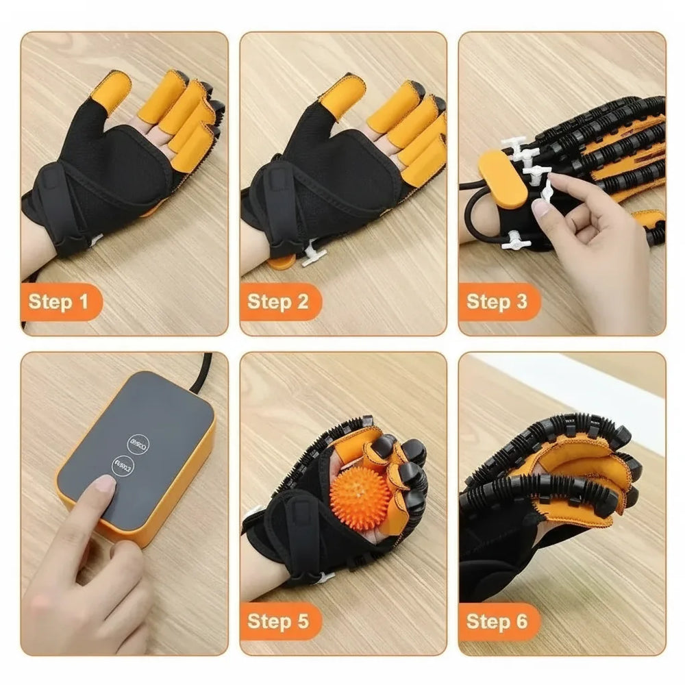 Hand Rehabilitation Trainer Glove – Pneumatic Finger Exercise, 5 Force Levels & 2400mAh Rechargeable