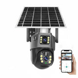 4K Solar Security Camera – Dual Lens 10x Zoom, 360° PTZ & IP66 Weatherproof